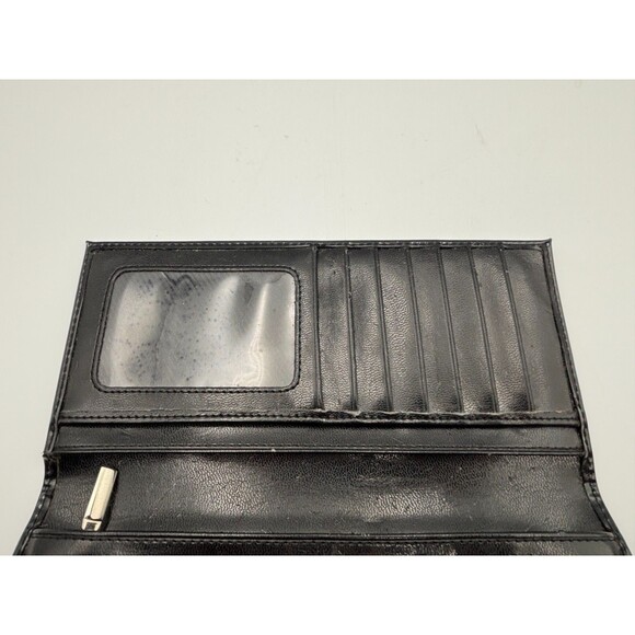 Vintage Esha Black Patent Fold Over Wallet - Picture 4 of 9